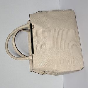 Anne Klein Handbag/Satchel Cream Alligator Embossed Pattern